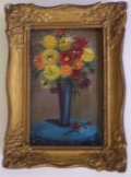 Egy váza virág miniatür festmény 10*8 cm