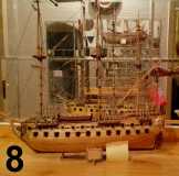 Fa Hajó vitorlás árbocos régi hajómodell makett 8.