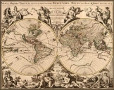 Világtérkép 1694 latin nyelvű másolat reprint