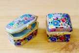 Millefiori ékszeres szelencepár porcelánból Millefiori ékszeres szelencepár porcelánból