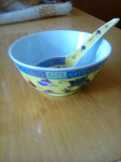 Régi kínai porcelán tál kanállal 