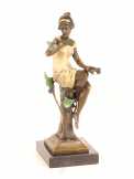 bronz szobor szinezett art-nouveau nő BG-2