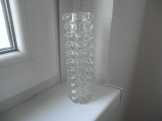 Üveg váza retró 17cm magas