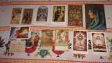 régi kis méretű vallási ima kártyák és képek 
