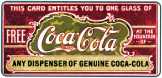Coca-Cola free card plakát nosztalgia poszter 